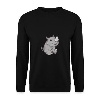 Chibi Comic Rhino Kawaii Joli Cadeau - Sweat-shirt Unisexe - noir - Devant - Alina (178cm) & Michal (187cm)