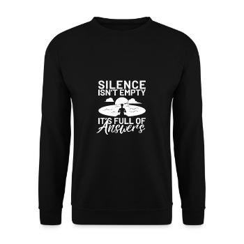 Meditation meditating breathing yoga breathing - Unisex Sweatshirt - black - Front - Alina (178cm) & Michal (187cm)