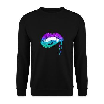 Melting lips - Unisex Sweatshirt - black - Front - Alina (178cm) & Michal (187cm)