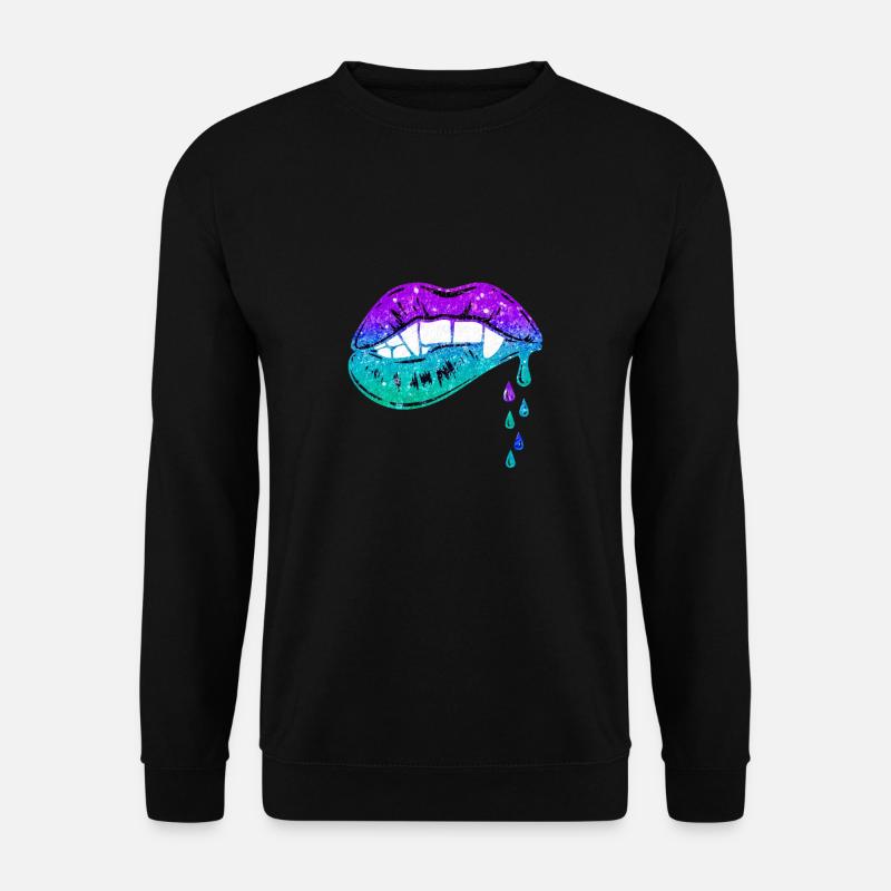 Melting Lips - Unisex Pullover - Schwarz