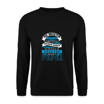 Beim Namen nennen - Papa - Unisex Pullover - Schwarz - Vorne - Alina (178cm) & Michal (187cm)