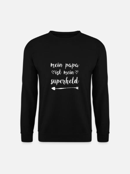 Superheld Papa mein papa ist mein superheld - Unisex Pullover - Schwarz