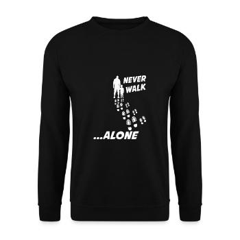 PÈRE & FILS NEVER WALK ALONE - Sweat-shirt Unisexe - noir - Devant - Alina (178cm) & Michal (187cm)