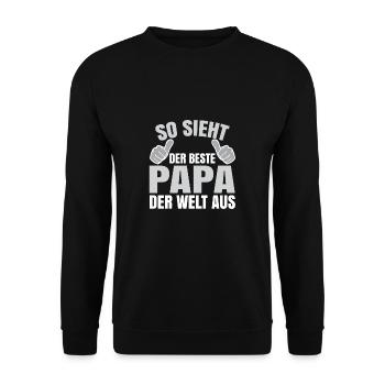 so sieht der beste papa der welt aus - Unisex Pullover - Schwarz - Vorne - Alina (178cm) & Michal (187cm)
