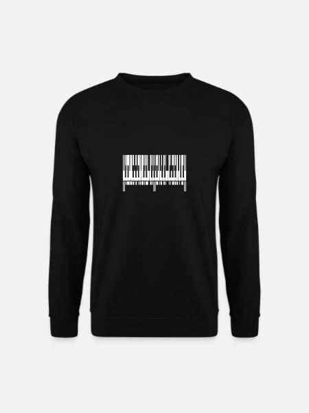 Piano Barcode Piano Keyboard Music - Unisex Sweatshirt - black
