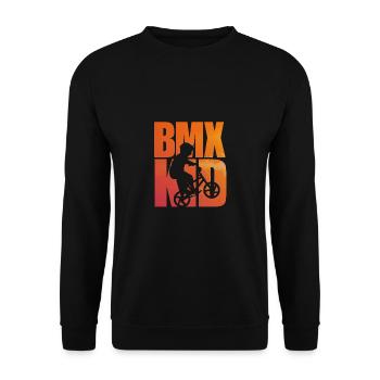 BMX kids boys bike - Unisex Sweatshirt - black - Front - Alina (178cm) & Michal (187cm)