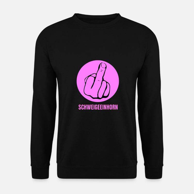 Schweigeeinhorn anti gegen Schweigefuchs Lehrer - Unisex Pullover - Schwarz