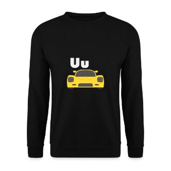 Auto-Alphabet U - Unisex Pullover - Schwarz - Vorne - Alina (178cm) & Michal (187cm)