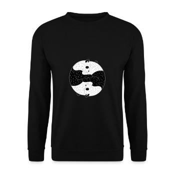 Ying Yang Yin Panda Bear Yoga Meditation Gift - Unisex Sweatshirt - black - Front - Alina (178cm) & Michal (187cm)