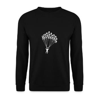 Parachutist T-Shirt Present for Skydiver Beer - Unisex Pullover - Schwarz - Vorne - Alina (178cm) & Michal (187cm)