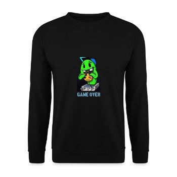 Gaming Gamer Comic Game over - Unisex Pullover - Schwarz - Vorne - Alina (178cm) & Michal (187cm)