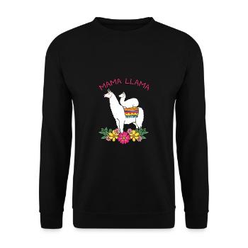 Mom Mother Mother's Day Gift Lama Llama Funny - Unisex Sweatshirt - black - Front - Alina (178cm) & Michal (187cm)