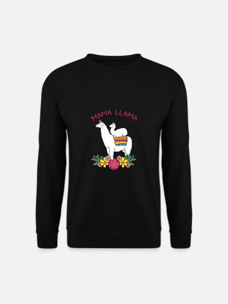 Mama Mutter Muttertag Geschenk Lama Llama Lustig - Unisex Pullover - Schwarz