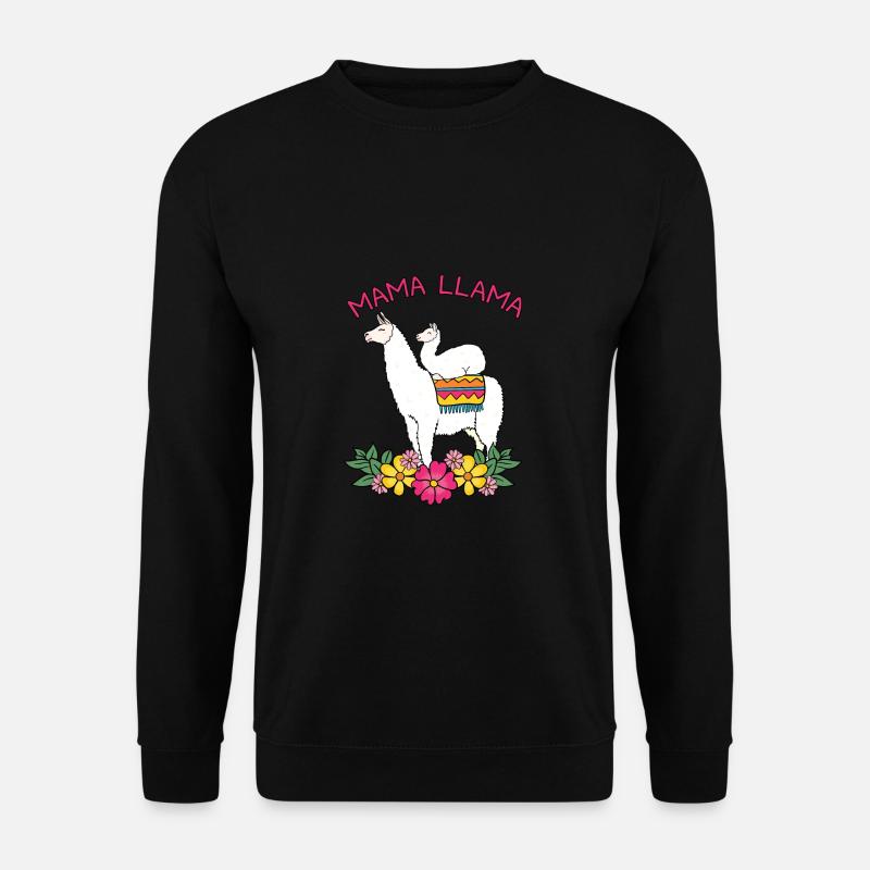 Mama Mutter Muttertag Geschenk Lama Llama Lustig - Unisex Pullover - Schwarz