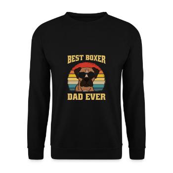 Bester Boxer Hund Vater Papa Dad Ever Geschenk - Unisex Pullover - Schwarz - Vorne - Alina (178cm) & Michal (187cm)