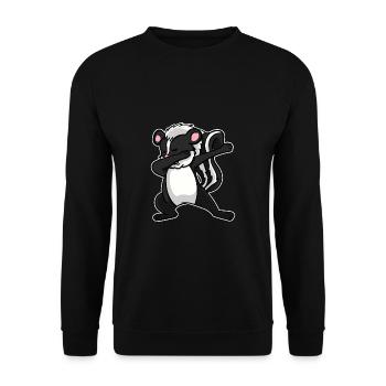 Skunk Animal Dabbing Dance Funny Gift - Unisex Sweatshirt - black - Front - Alina (178cm) & Michal (187cm)