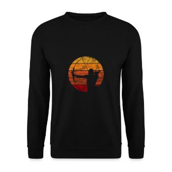 Archery shooting sport vintage retro gift - Unisex Sweatshirt - black - Front - Alina (178cm) & Michal (187cm)