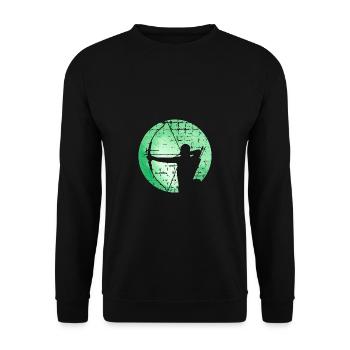 Archery shooting sport vintage retro gift - Unisex Sweatshirt - black - Front - Alina (178cm) & Michal (187cm)