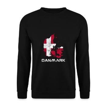 Danemark Carte du drapeau danois - Sweat-shirt Unisexe - noir - Devant - Alina (178cm) & Michal (187cm)