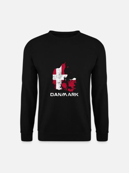 Denmark Danish Flag Map - Unisex Sweatshirt - black