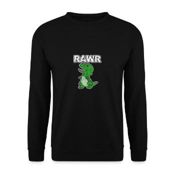 RAWR le petit dino à effet grunge - Sweat-shirt Unisexe - noir - Devant - Alina (178cm) & Michal (187cm)