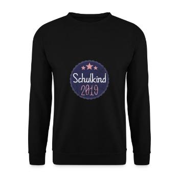 Einschulung 1. Erste Klasse Schulkind Schulanfang - Unisex Pullover - Schwarz - Vorne - Alina (178cm) & Michal (187cm)