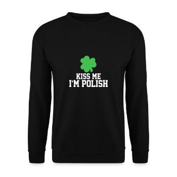 St. Patrick's Day Cloverleaf Polish Kiss - Unisex Sweatshirt - black - Front - Alina (178cm) & Michal (187cm)