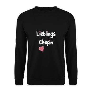 Lieblingschefin Chefin Boss Arbeit Vorgesetzte - Unisex Pullover - Schwarz - Vorne - Alina (178cm) & Michal (187cm)
