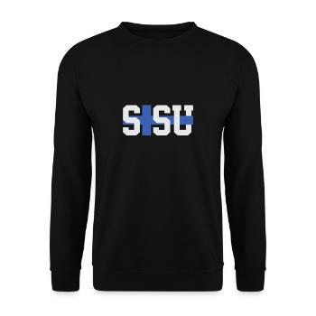 Sisu Finnish Finnish Finnish Flag - Unisex Sweatshirt - black - Front - Alina (178cm) & Michal (187cm)