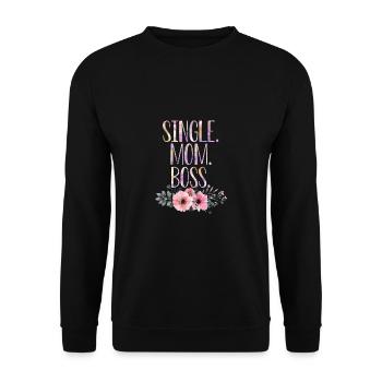 Single mother proud mom gift - Unisex Sweatshirt - black - Front - Alina (178cm) & Michal (187cm)