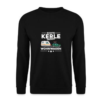Camping caravan guys pull gift camper - Unisex Sweatshirt - black - Front - Alina (178cm) & Michal (187cm)