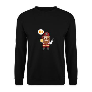 Piraten Ei Aye Kinder Ahoi Spaß Ostern Geschenk - Unisex Pullover - Schwarz - Vorne - Alina (178cm) & Michal (187cm)
