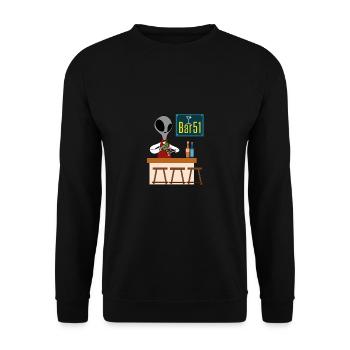 Alien Barkeeper Spaß UFO Außerirdische Geschenk - Unisex Pullover - Schwarz - Vorne - Alina (178cm) & Michal (187cm)
