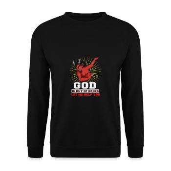 Dieu est hors de propos Blasphème que le diable aide - Sweat-shirt Unisexe - noir - Devant - Alina (178cm) & Michal (187cm)