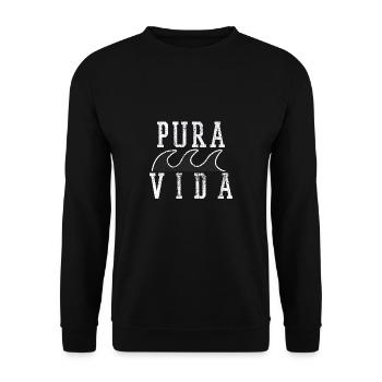 Costa Rica Surfing Wave - Unisex Sweatshirt - black - Front - Alina (178cm) & Michal (187cm)