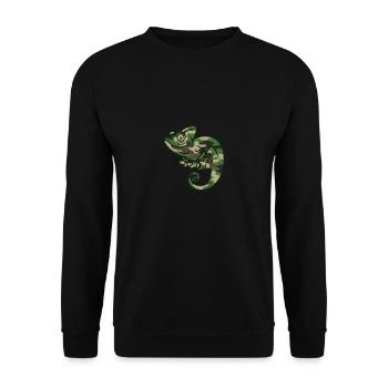 Chameleon Camouflage Funny Gift - Unisex Pullover - Schwarz - Vorne - Alina (178cm) & Michal (187cm)