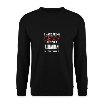 Albanischer Adler - Unisex Pullover - Schwarz - Vorne - Alina (178cm) & Michal (187cm)