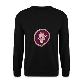 Grossesse mère naissance bébé chanteur musicien - Sweat-shirt Unisexe - noir - Devant - Alina (178cm) & Michal (187cm)
