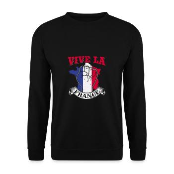 Frankreich Franzose Französisch France Geschenk - Unisex Pullover - Schwarz - Vorne - Alina (178cm) & Michal (187cm)