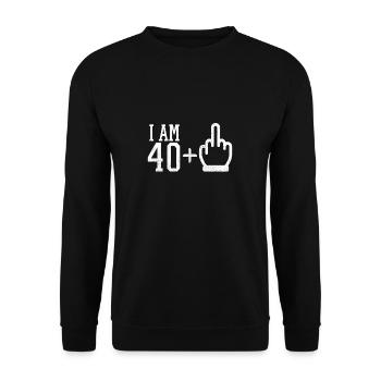 41 years old 41st birthday - Unisex Sweatshirt - black - Front - Alina (178cm) & Michal (187cm)