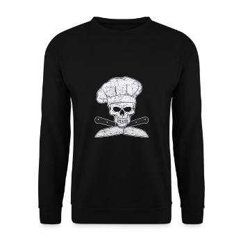 Couteau de chef de cuisinier chef cuisinier griller - Sweat-shirt Unisexe - noir - Devant - Alina (178cm) & Michal (187cm)