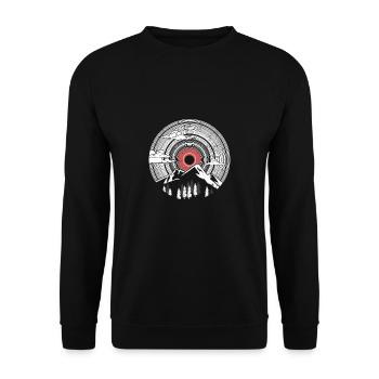 Disque vinyle montagne cadeau de randonnée - Sweat-shirt Unisexe - noir - Devant - Alina (178cm) & Michal (187cm)