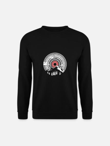 Disque vinyle montagne cadeau de randonnée - Sweat-shirt Unisexe - noir
