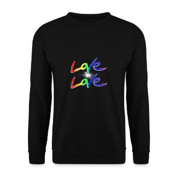 LGBTQ Love is Love is Love - Unisex Sweatshirt - black - Front - Alina (178cm) & Michal (187cm)