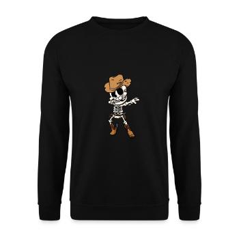 Skeleton Dabbing Bone Cowboy Skull Gift - Unisex Sweatshirt - black - Front - Alina (178cm) & Michal (187cm)