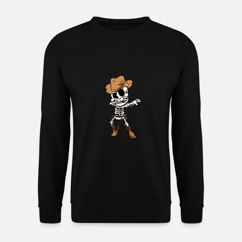 Skelett Dabbing Knochen Cowboy Totenkopf Geschenk - Unisex Pullover - Schwarz