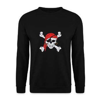 Skeleton dabbing bone pirate pirate gift - Unisex Sweatshirt - black - Front - Alina (178cm) & Michal (187cm)