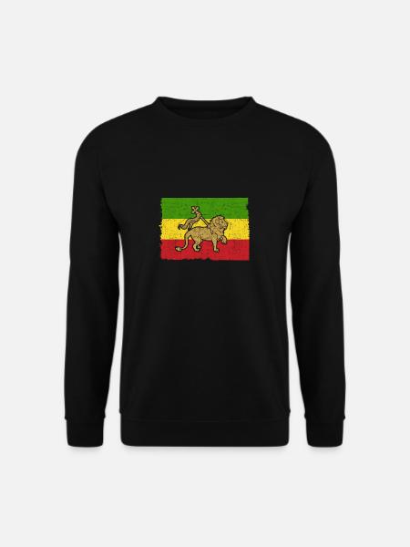 Cadeau de drapeau de lion de Reggae Rasta Rastafarian - Sweat-shirt Unisexe - noir