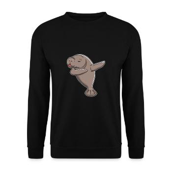 Manatee Manatees Sea Funny Water Dabbing Gift - Unisex Sweatshirt - black - Front - Alina (178cm) & Michal (187cm)