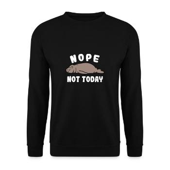 Manatee Manatee Sea Drôle Non Nope Pas De Cadeau Aujourd'hui - Sweat-shirt Unisexe - noir - Devant - Alina (178cm) & Michal (187cm)